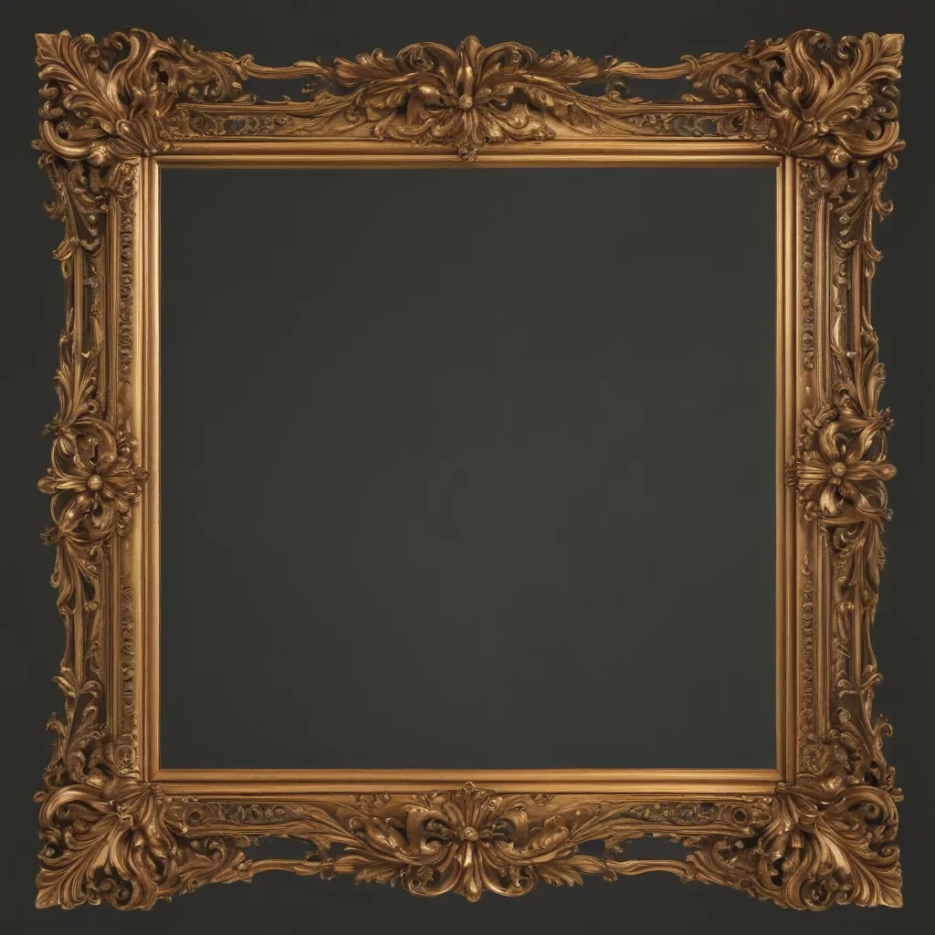 rectangle golden frame png