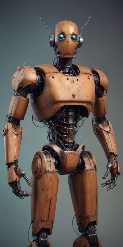 Android Rusty Robot a rusty robot with wires spewing out