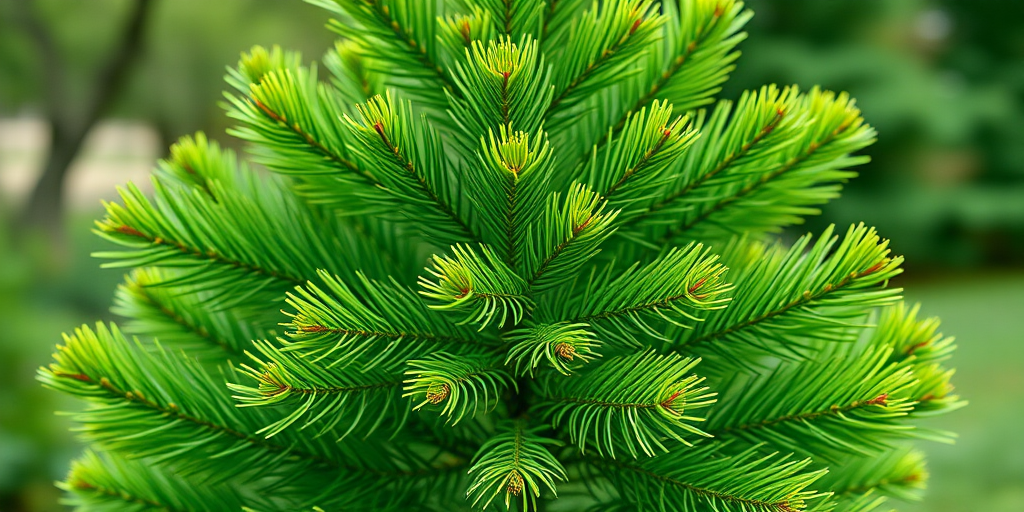 Create a 3D illustration of a green pine tree, vibrant colors, front view, in a well-lit outdoor setting, camera type: DSLR, aperture: f/4, shutter speed: 1/250s, ISO: 100, focus mode: auto.