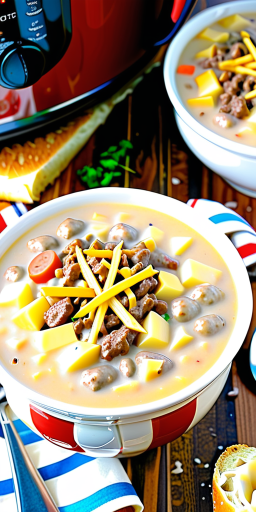 crockpot creamy potato and hamburger soup
