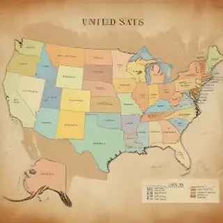 map of united states with states