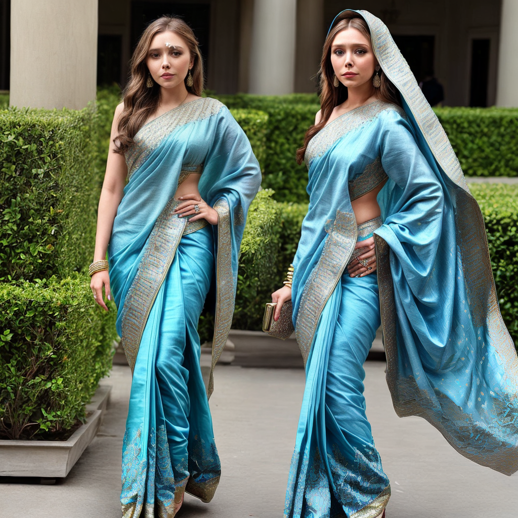 Free Ai Image Generator High Quality And 100 Unique Images Ipicai — Elizabeth Olsen In Saree 