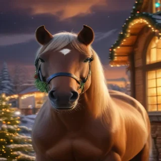 merry christmas images with horses