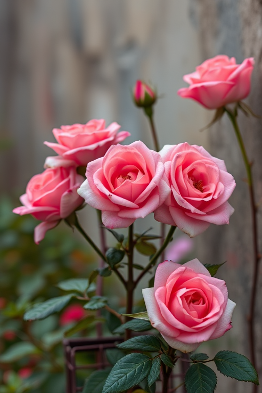 roses in background