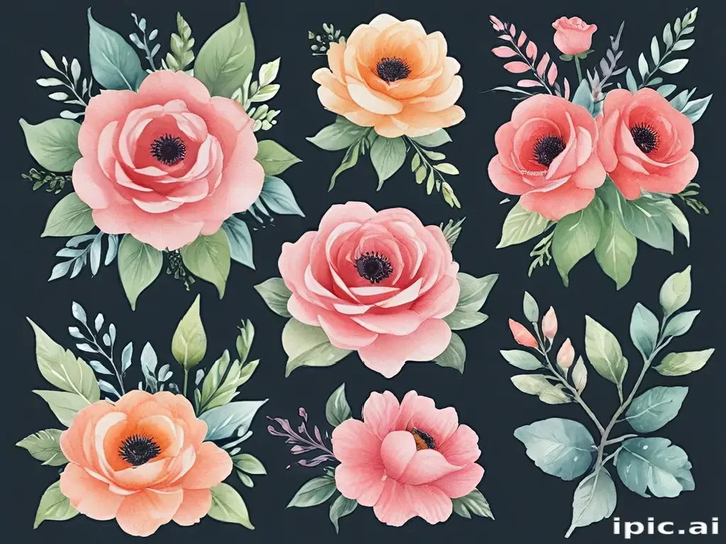 watercolor flowers clipart