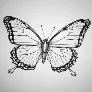 outline drawing of a butterfly