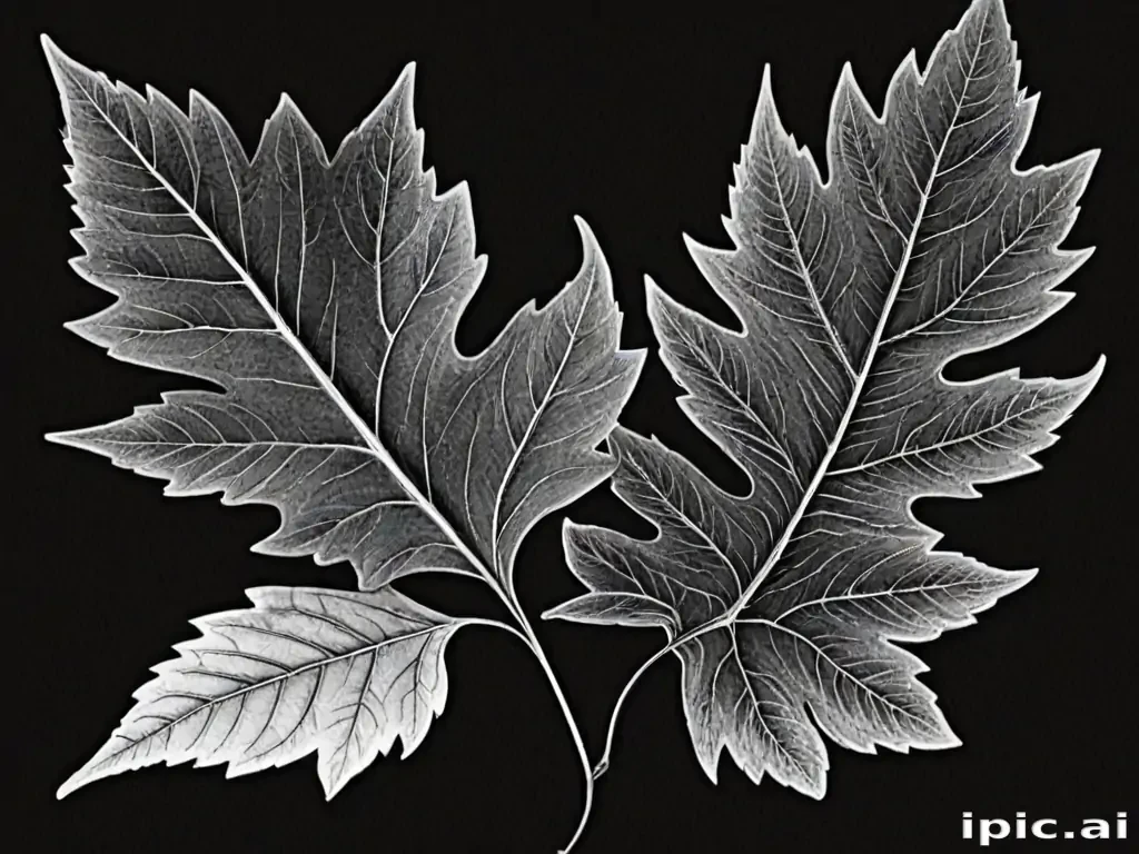 clipart of leaf black and white