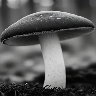 mushroom black and white