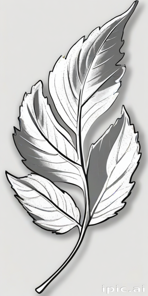 leaf clip art black and white
