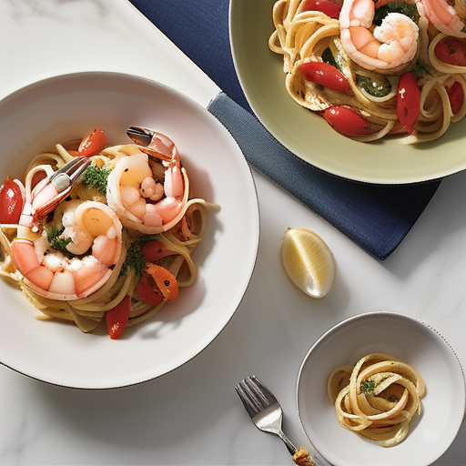 roasted red pepper shrimp linguine