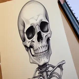 creative skeleton drawings