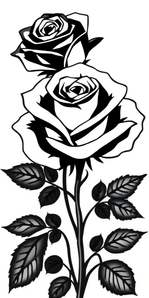black and white rose clip art