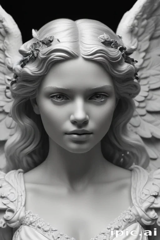 black and white angel