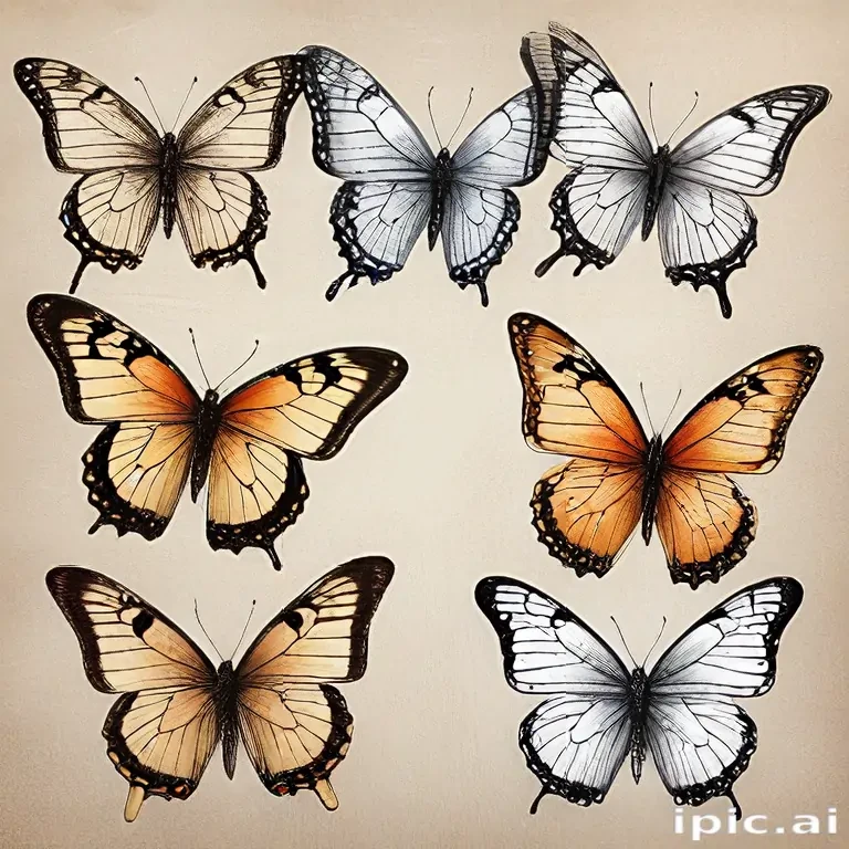 butterflies sketches