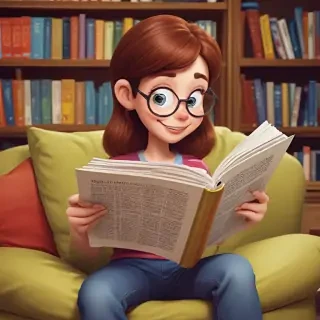 reading cartoon