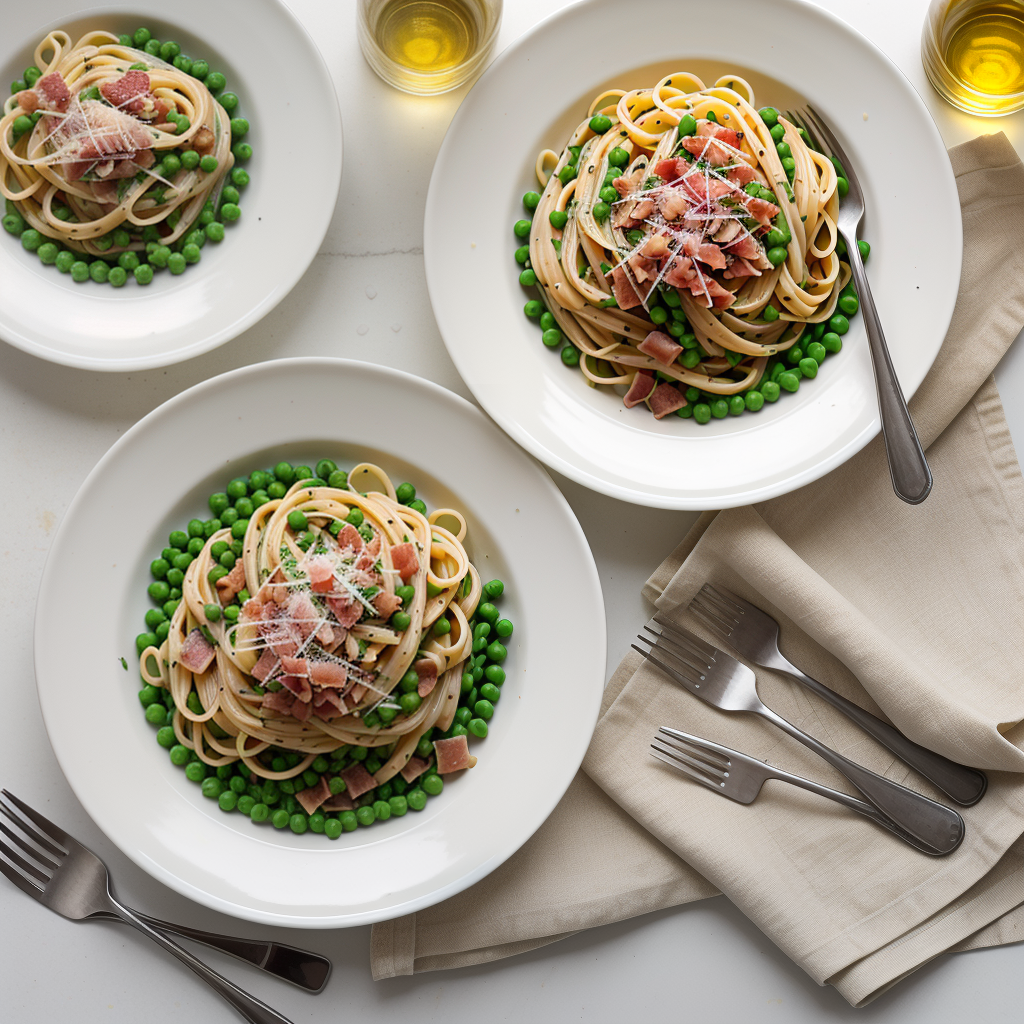 pasta and peas with pancetta