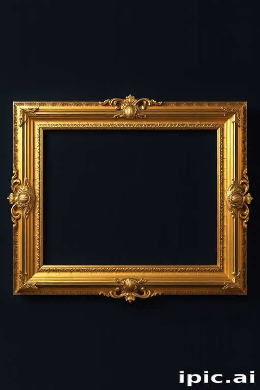 rectangle gold frame png