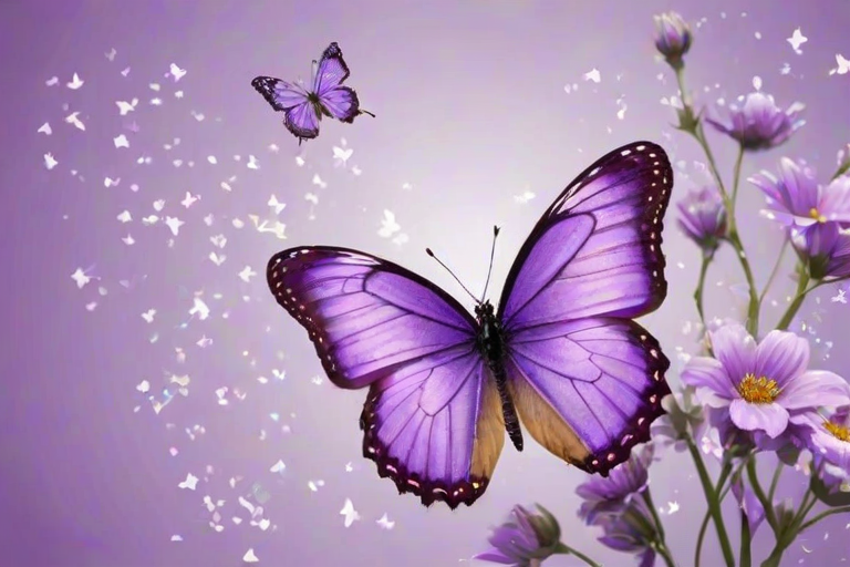 purple butterfly background