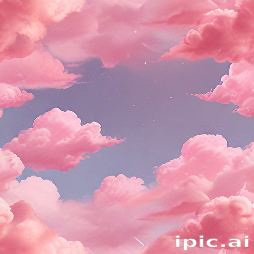 Soft Pink Clouds Floating Gently Against a Serene Blue Sky