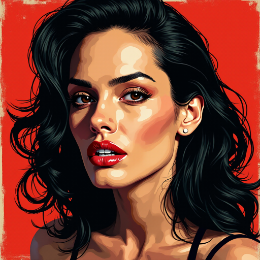 A pop art piece of angelina jolie