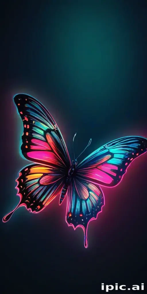 neon butterfly wallpaper