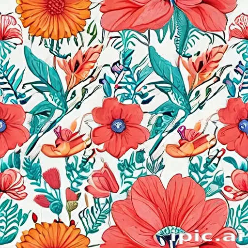 color drawing flowers