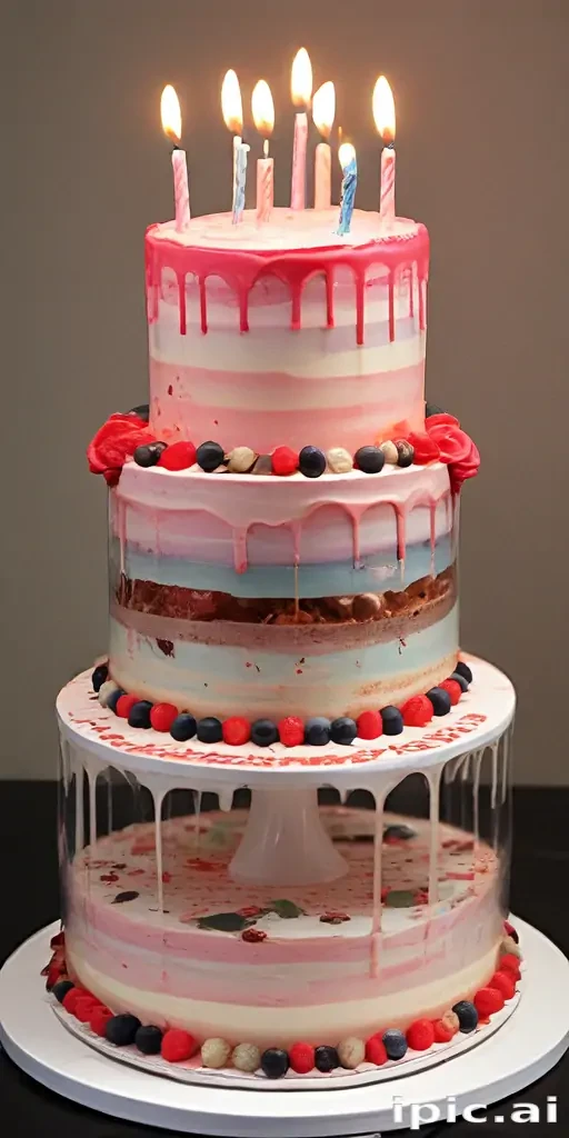 transparent birthday cake