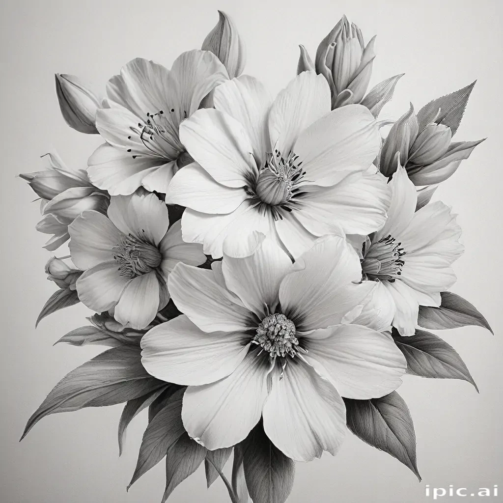 pencil drawing flowers