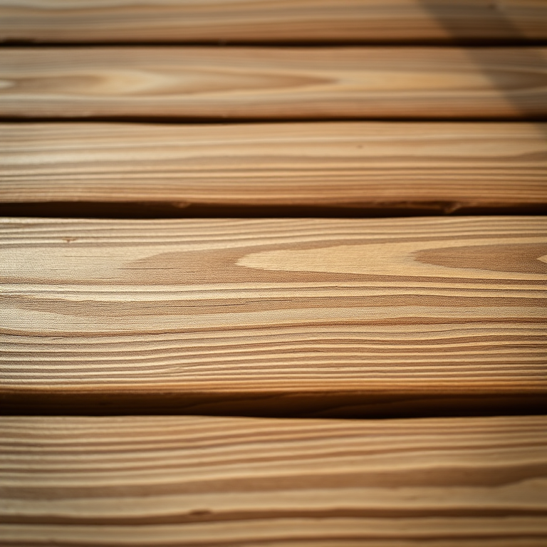 Close-up shot of wooden planks with a smooth texture, soft natural lighting, f/4 aperture, ISO 100, 50mm lens, DSLR camera, shallow depth of field, high-resolution.