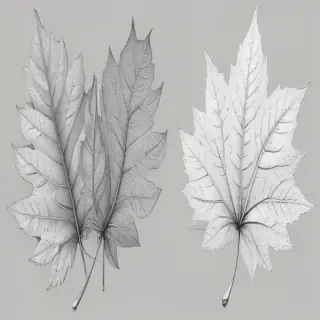 leaf clip art black and white