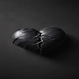 black broken heart