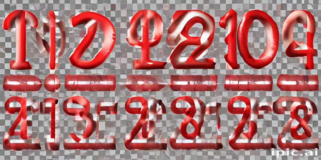 Colorful Abstract Numbers and Letters Displayed Against a Transparent ...