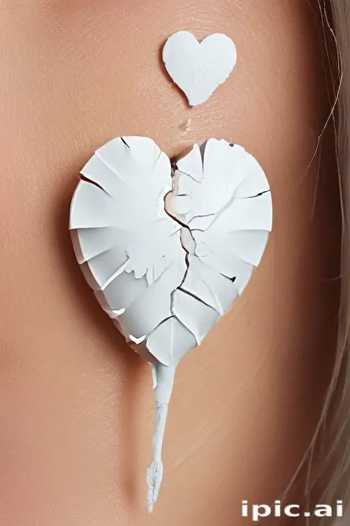 white broken heart