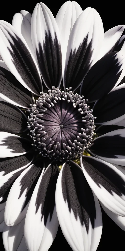 black and white flower
