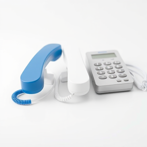 Create a high-resolution image of three 3D phone receiver designs, featuring one in blue, one in white, and one in silver, placed on a clean white background, with a shallow depth of field, using a DSLR camera at f/2.8, ISO 200, and 50mm lens, with soft, even lighting to enhance the details and textures.