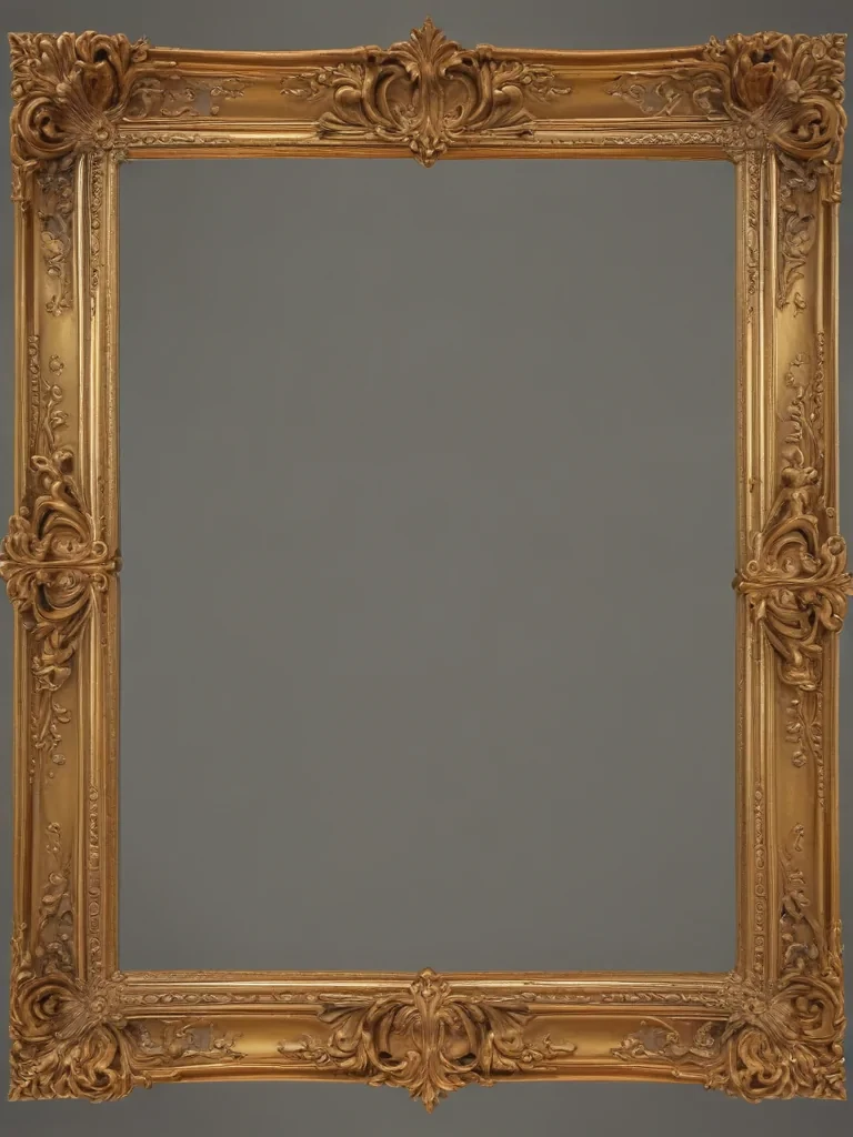 rectangle golden frame png