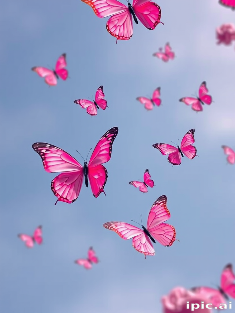 images of pink butterflies