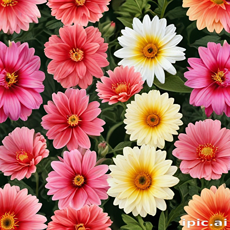 A Vibrant Arrangement of Multicolored Flowers in Full Bloom Displaying ...