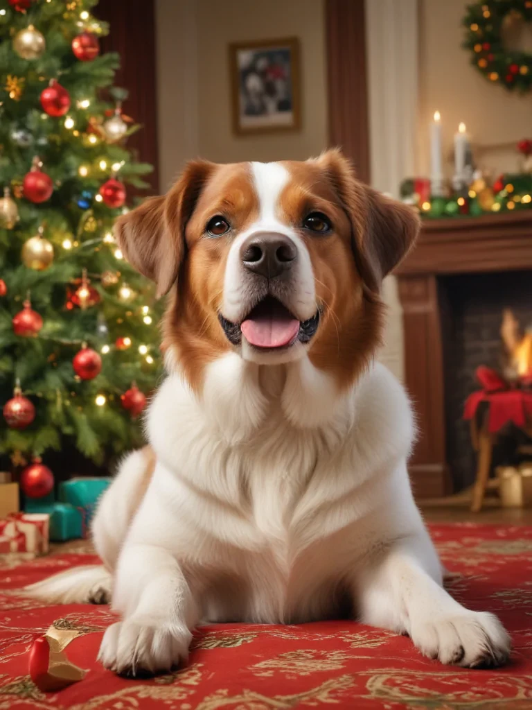 dog christmas background
