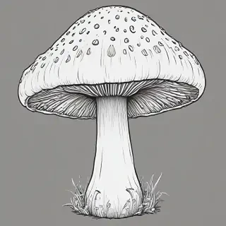 mushroom clip art black and white