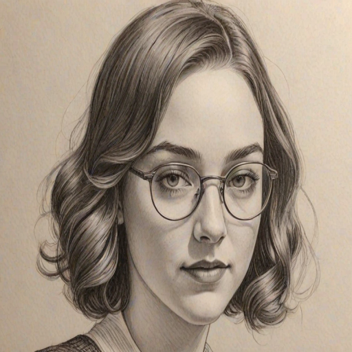 Enticing Violett Beane, pencil sketch, portrait of Fascinating woman 1923s in glasses, hair style beatnik, outline, clear lines, fine lines, 8k
