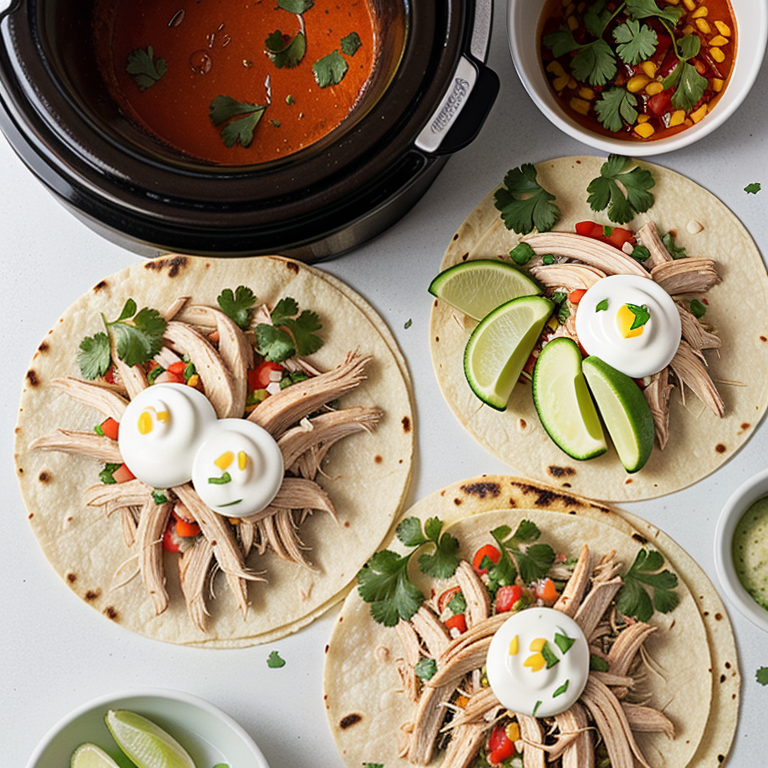 4 ingredient crockpot chicken tacos