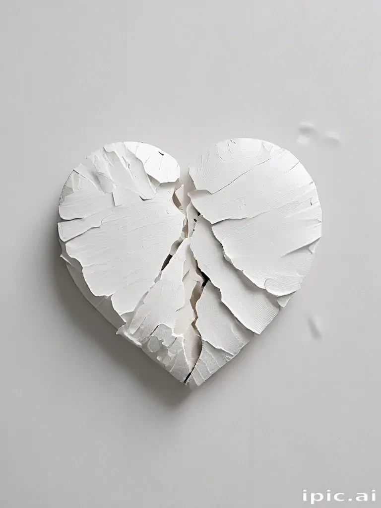 white broken heart