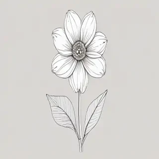 simple flower line art