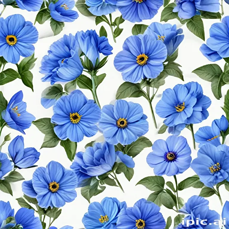 blue flowers transparent background