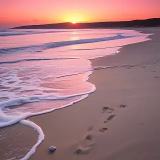 pink beach sunset