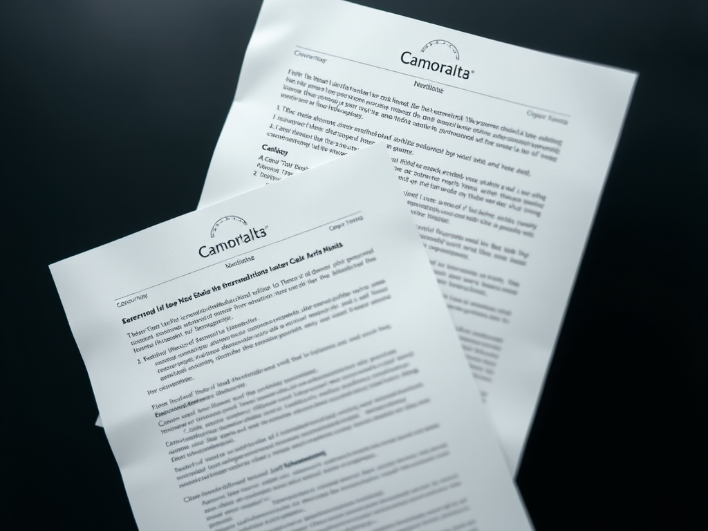 Generate an image of two overlapping documents with clear, legible text, using a Canon EOS R5 camera in portrait mode, aperture f/2.8, ISO 100, and a shallow depth of field for enhanced focus and clarity.
