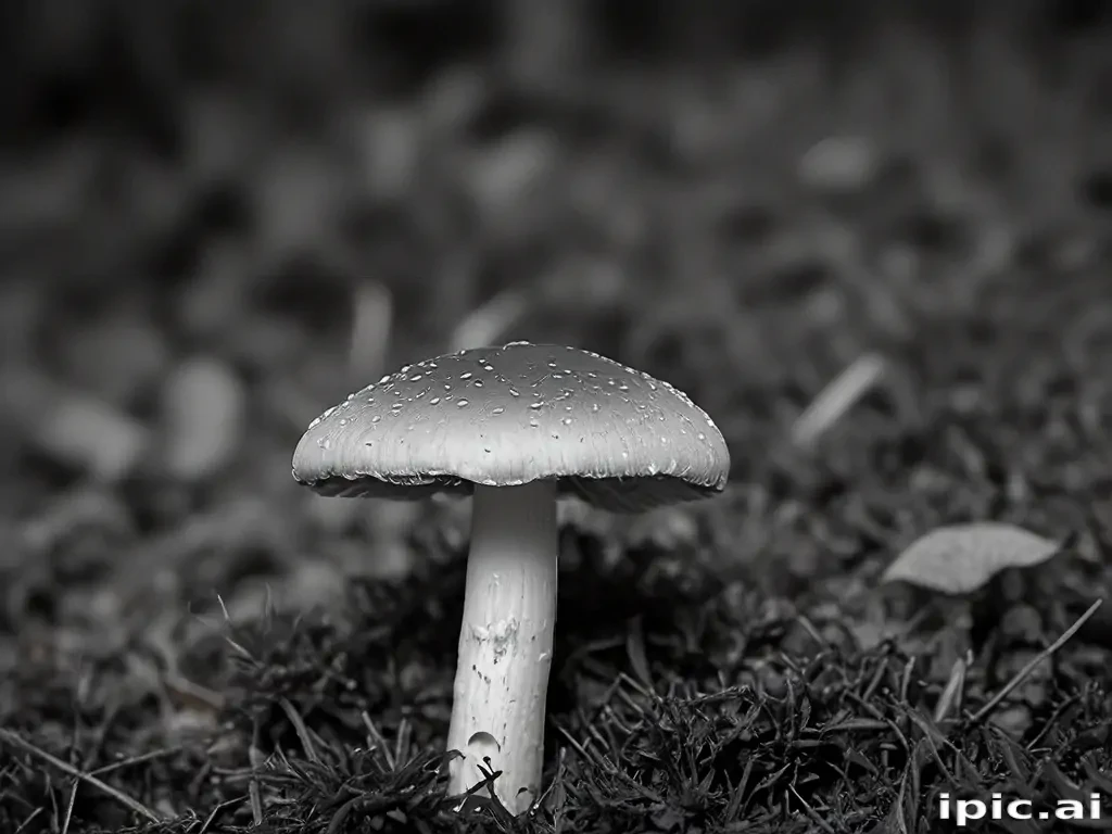 mushroom black and white