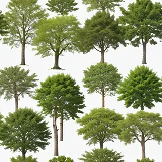 trees no background
