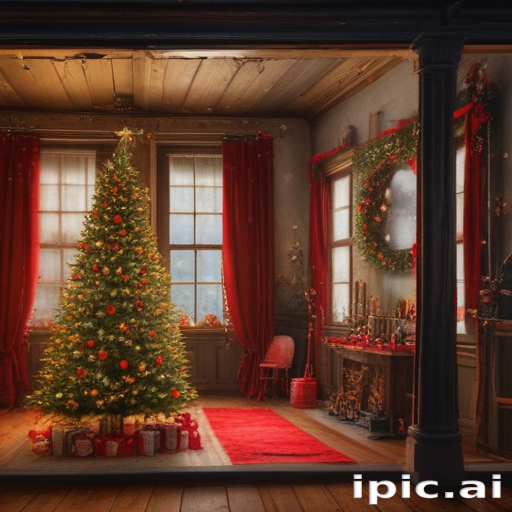 A Cozy Christmas Scene Featuring a Decorated Tree and Festive Decorations